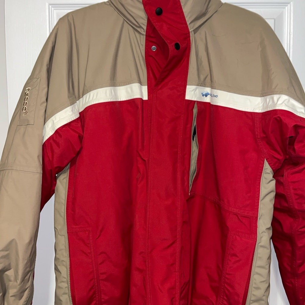Red and Tan Men’s Ski Jacket with Ecco tag